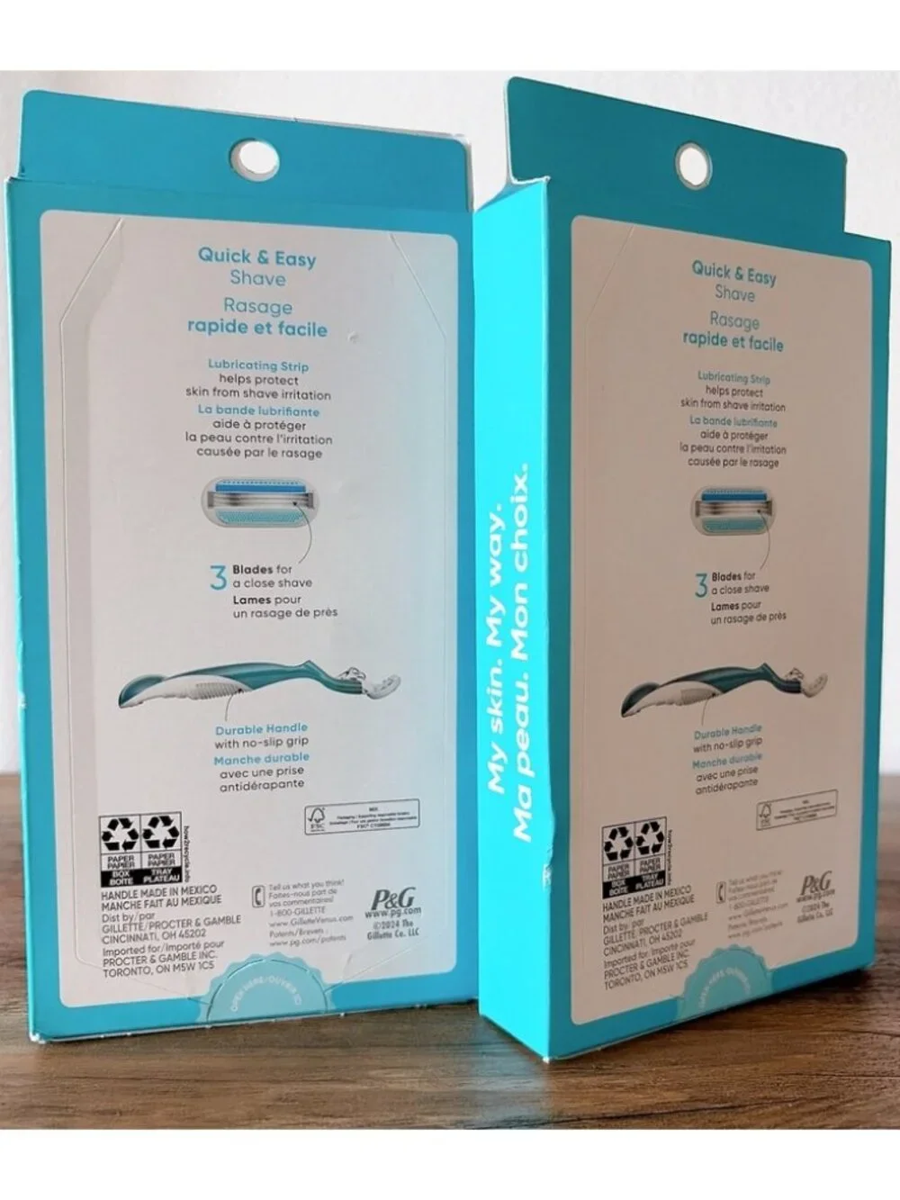 2x Gillette Venus Smooth Womens Razor with Reusable Razor Handle + Blade Refill
